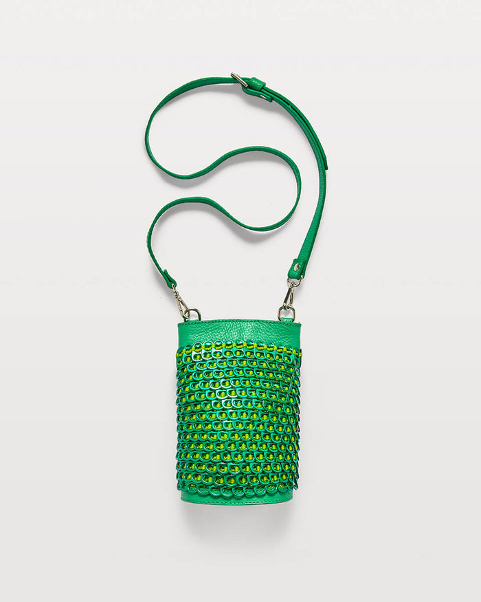 bottletop Analuisa Anodised Crossbody Bag Green
