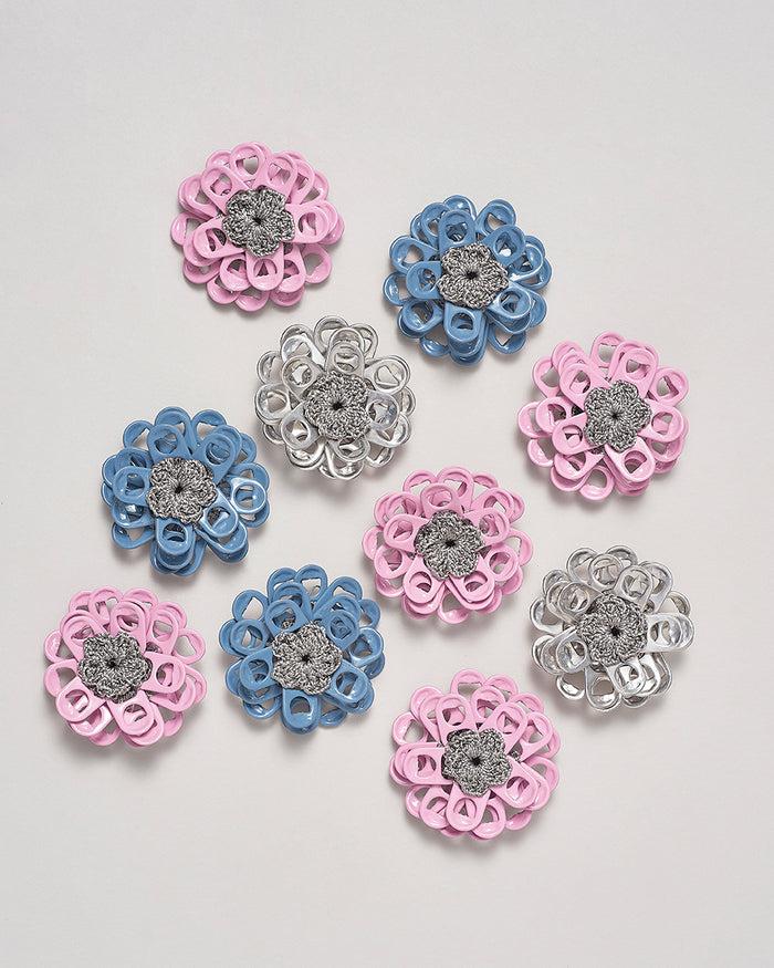 Bottletop Flower Clip Enamel Gold