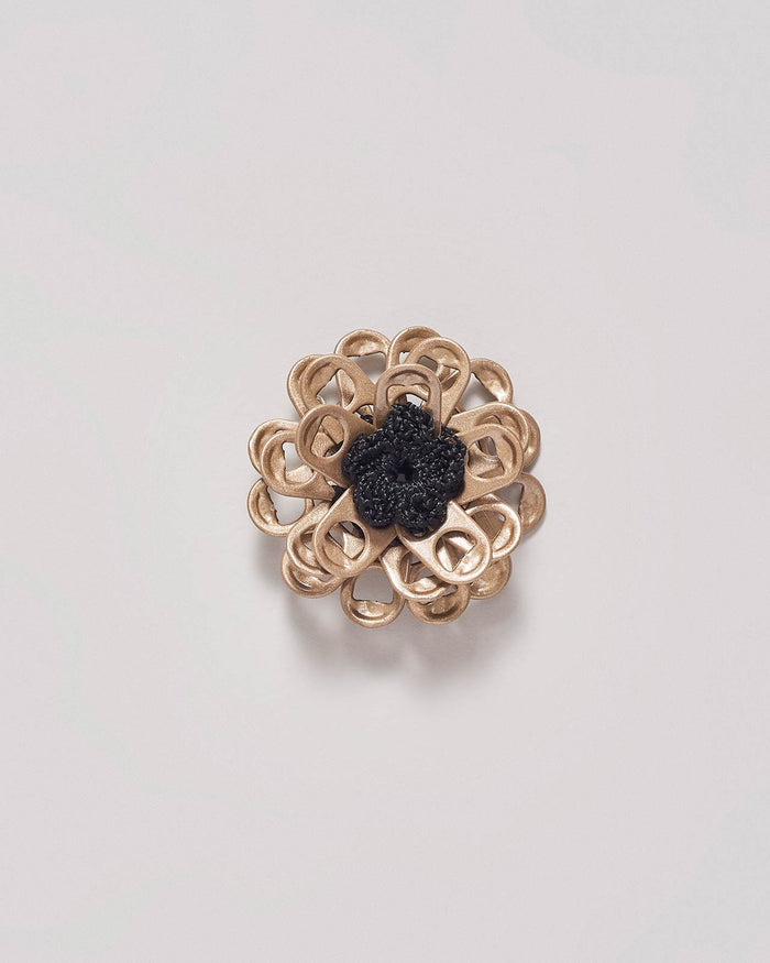 bottletop Flower Clip Enamel Gold