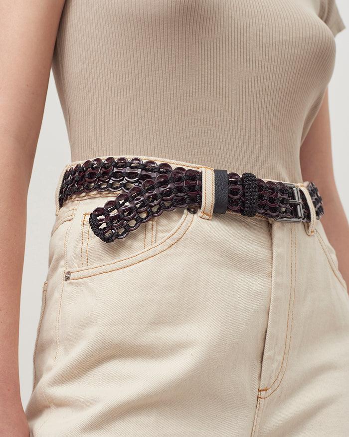 bottletop Kibé Fino Enamel Belt Bordeaux