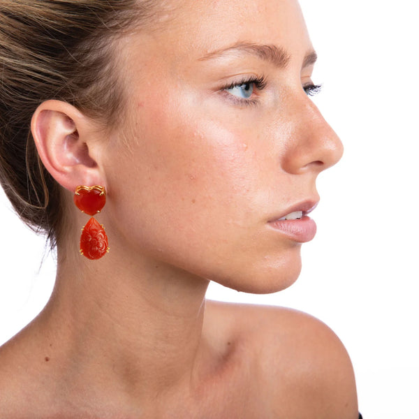 Bounkit 25mm X 18mm Carved Pear Drops (more Colors)