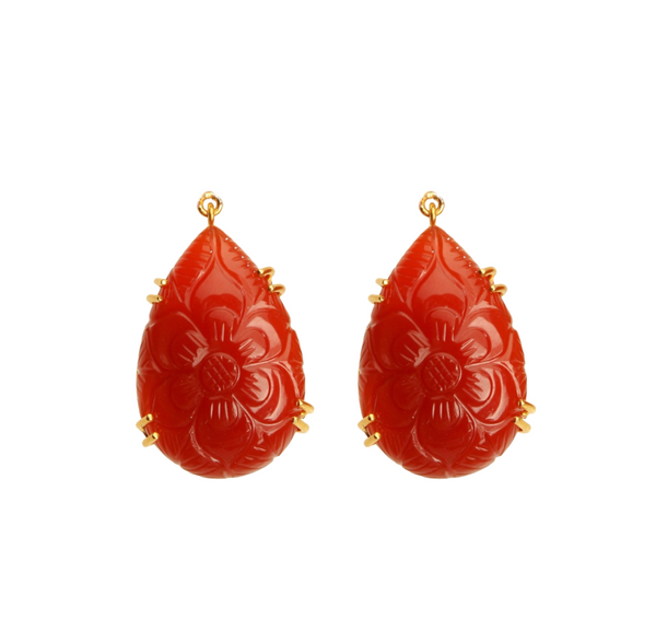 Bounkit 25mm X 18mm Carved Pear Drops (more Colors)