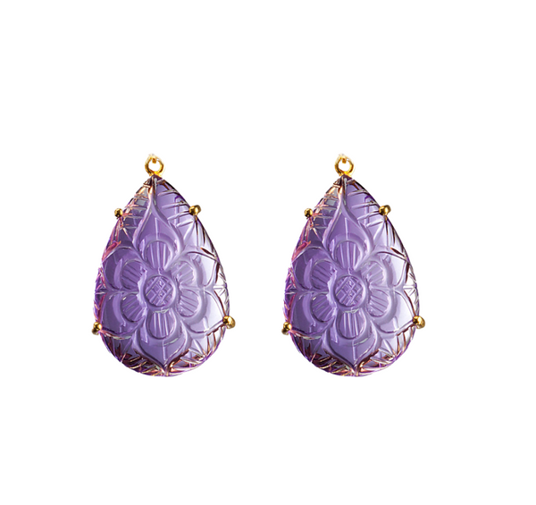 bounkit 25mm x 18mm Carved Pear Drops (more colors)