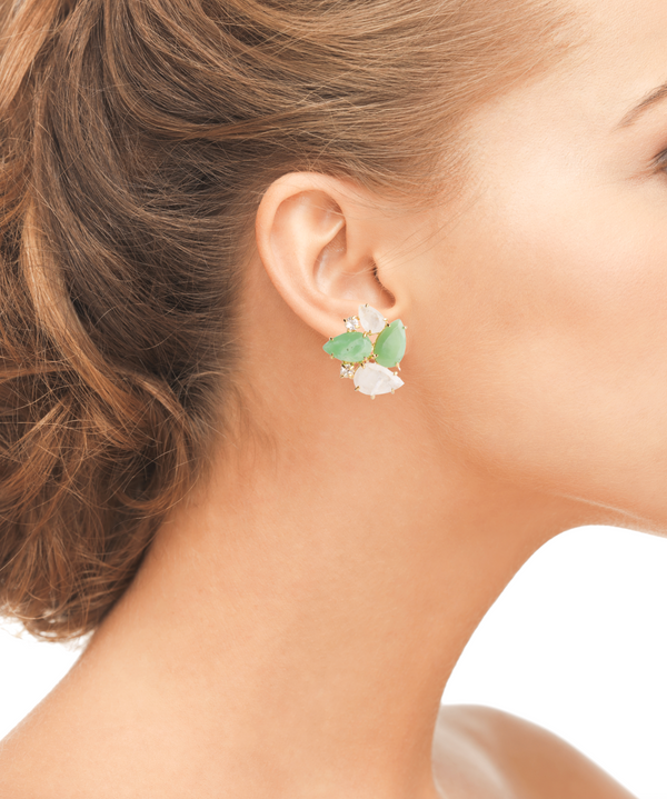 Bounkit Chrysoprase & Moonstone Earrings (more Colors)