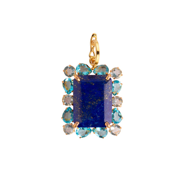 bounkit Lapis & Blue Quartz Pendant