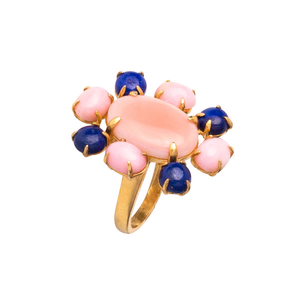 Bounkit Pink Opal Labradorite And Pink M.O.P. Ring (more Colors)