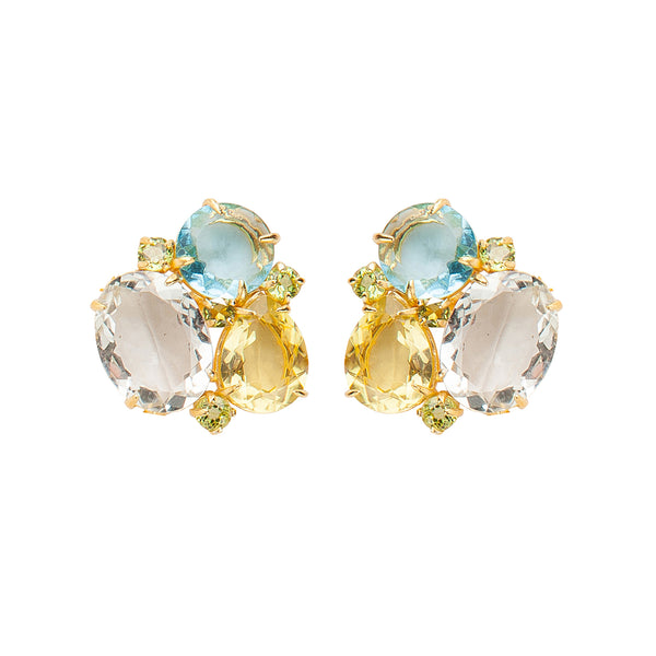 Bounkit Sterling Silver Cluster Earrings (more Colors)