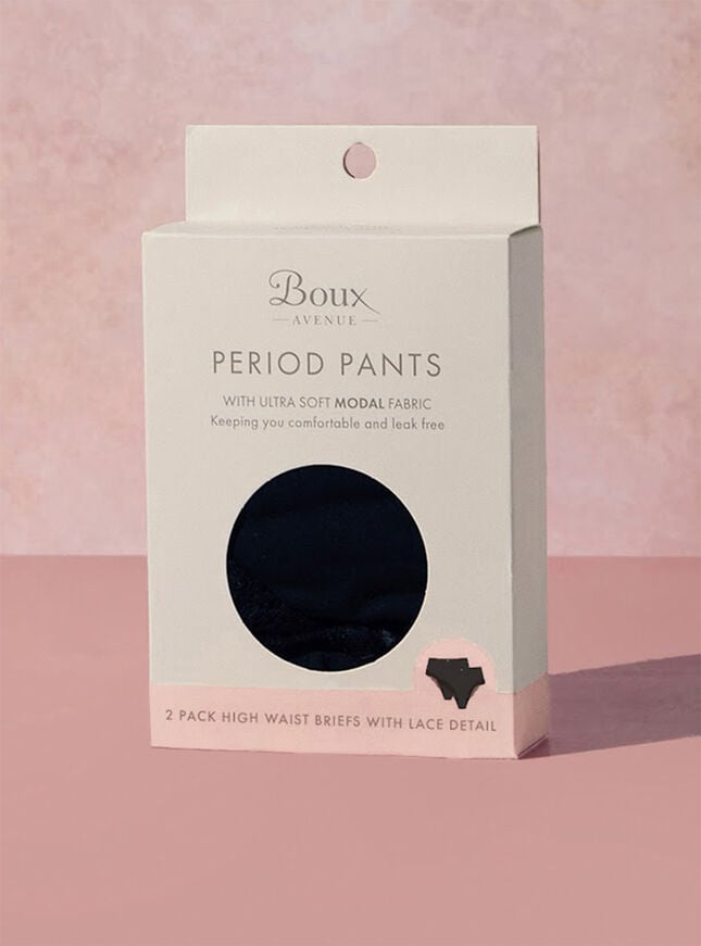 Boux Avenue 2 Pack Heavy Flow Modal Period Pants - Black