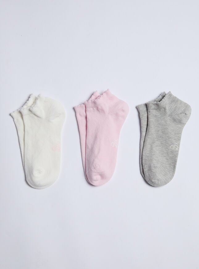 Boux Avenue 3 Pack Boux Cotton Trainer Socks - Pink Mix