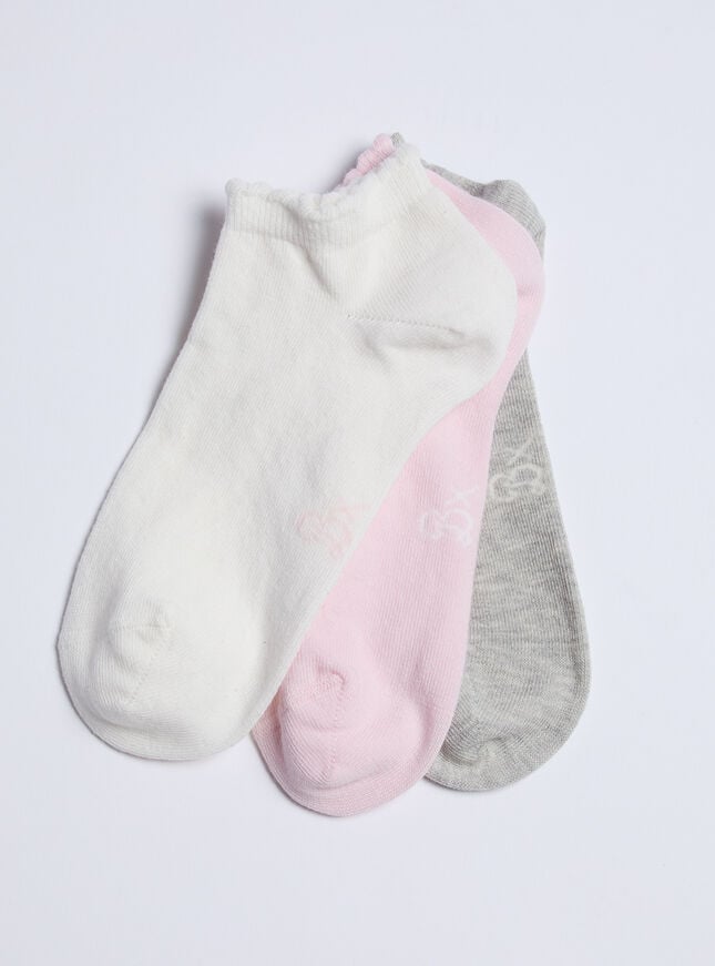 boux avenue 3 pack Boux cotton trainer socks - Pink Mix