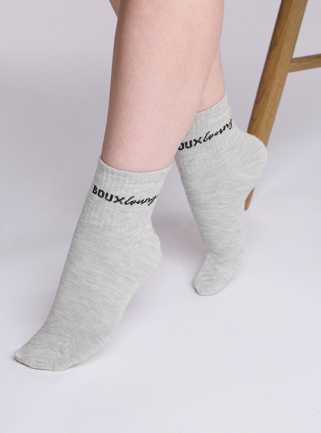 Boux Avenue 3 Pack Boux Lounge Ankle Socks - Grey Mix