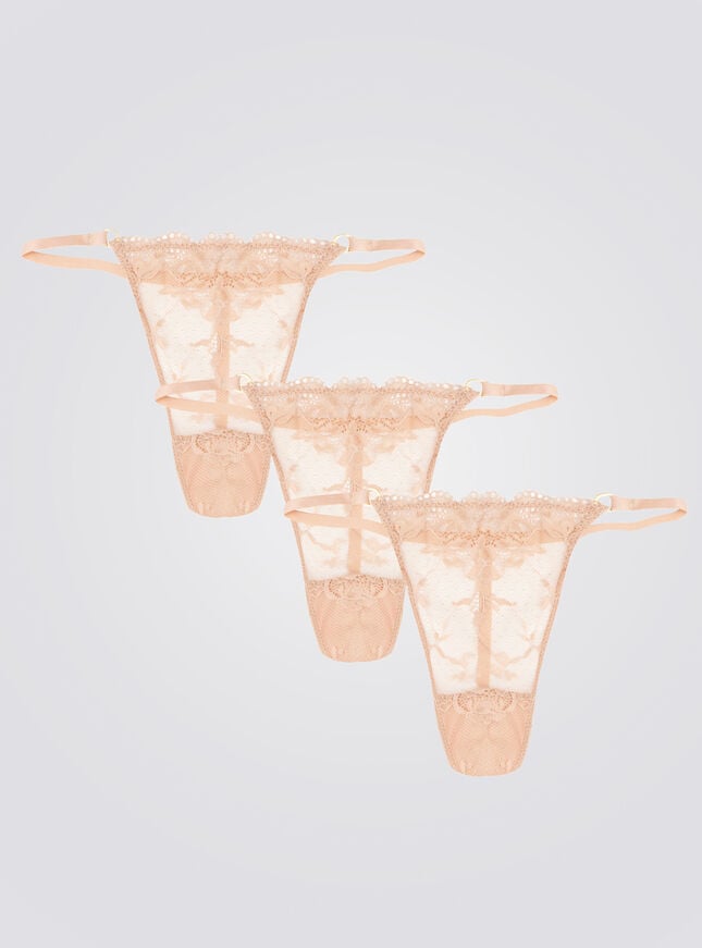 boux avenue 3 pack Cora lace tanga g-string thongs - 03 Medium