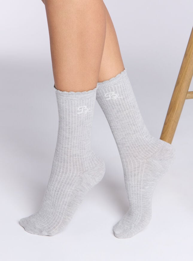 Boux Avenue 3 Pack Scallop Cotton Ankle Socks - Pink Mix