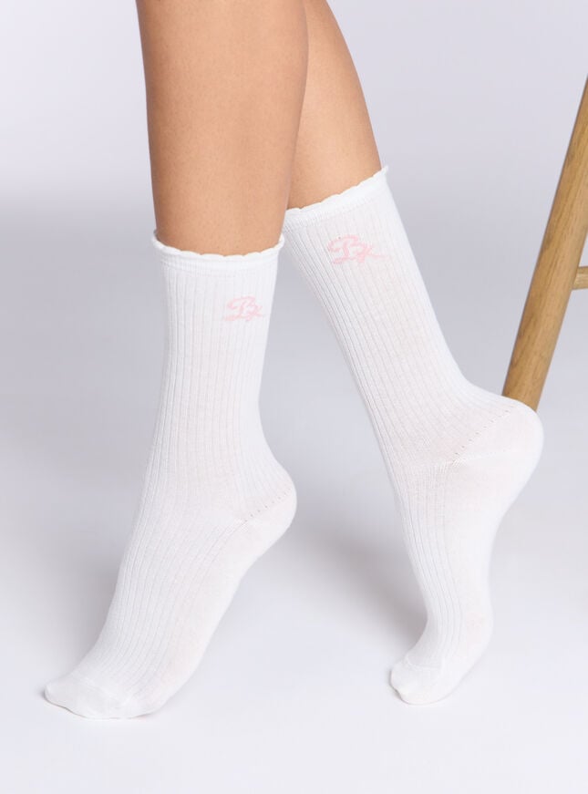 Boux Avenue 3 Pack Scallop Cotton Ankle Socks - Pink Mix