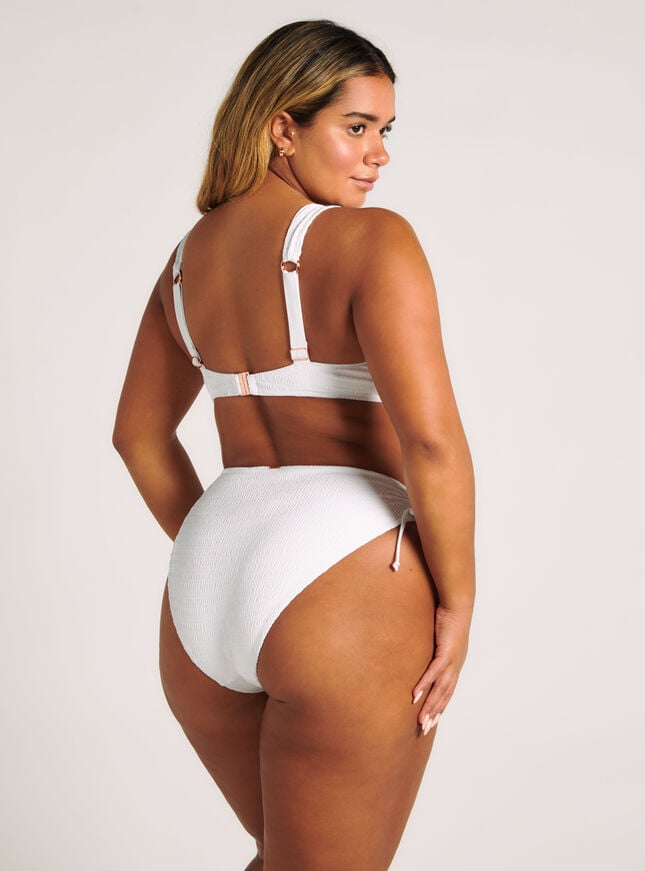 Boux Avenue Amalfi Crinkle High Waist Bikini Briefs - White