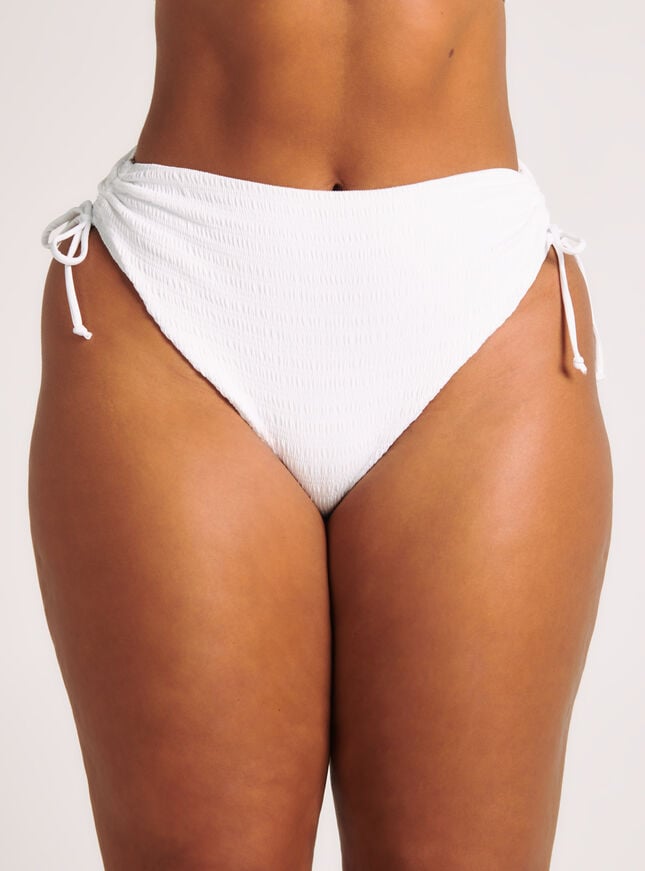 boux avenue Amalfi crinkle high waist bikini briefs - White