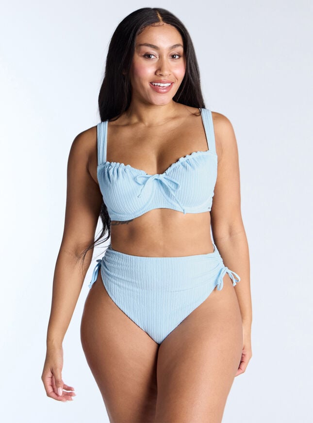 Boux Avenue Amalfi Crinkle High-waisted Bikini Bottoms - Powder Blue