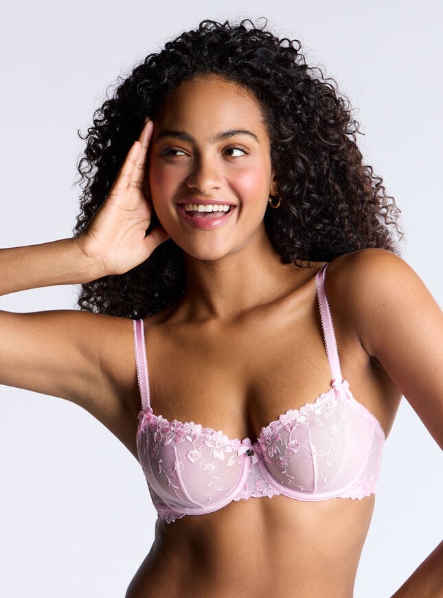 boux avenue Annabella sheer balconette bra - Light Pink