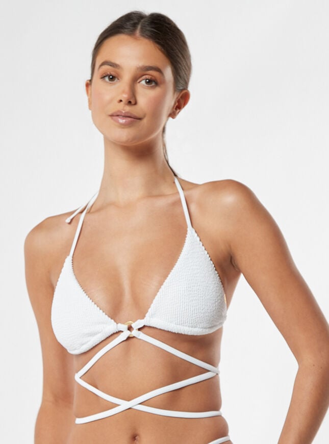 Boux Avenue Bora Bora Strappy Triangle Bikini Top - White