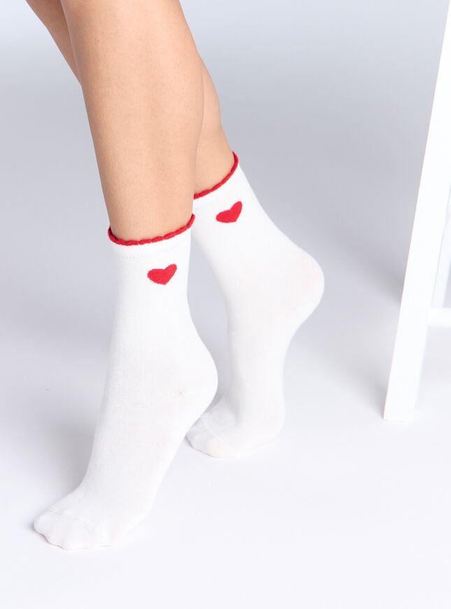 Boux Avenue 2 Pack Heart Ankle Socks - Pink Mix