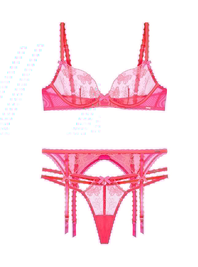 Boux Avenue Alara Suspender - Neon Coral