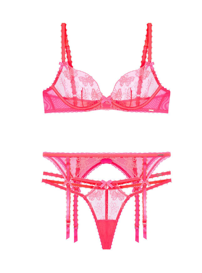 Boux Avenue Alara Suspender - Neon Coral