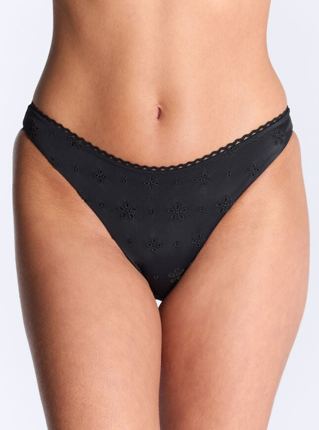 boux avenue Alba broderie bikini bottoms - Black