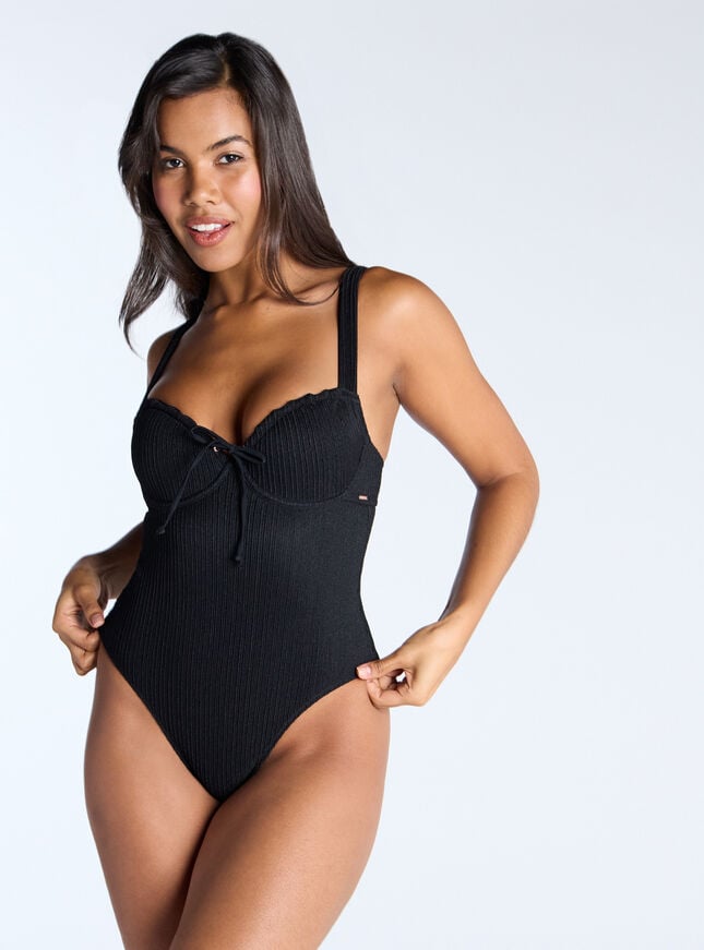 boux avenue Amalfi crinkle swimsuit - Black