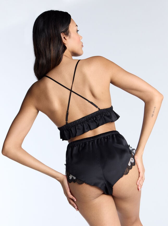 Boux Avenue Amore Satin Short Pyjama Set - Black Mix