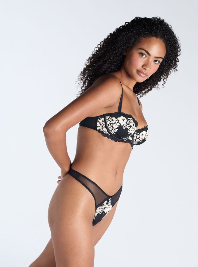 Boux Avenue Andreea Thong - Black Mix