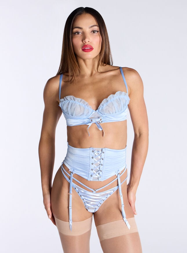 Boux Avenue Antoinette Satin Waspie - Baby Blue