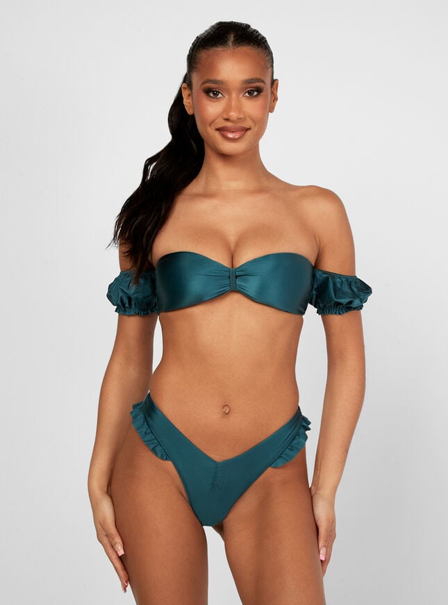 boux avenue Beja ruched bikini briefs - Teal