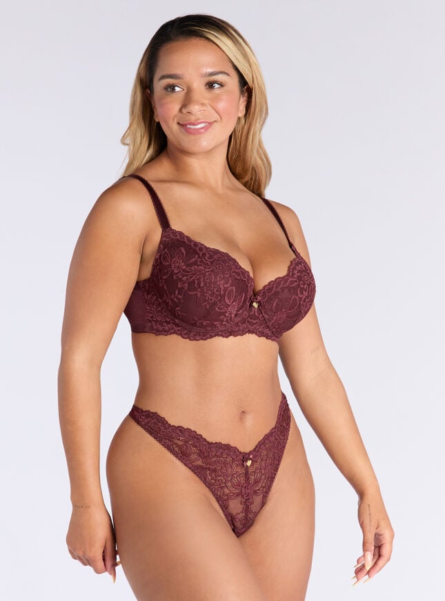 Boux Avenue Billie Balconette Bra - Maroon