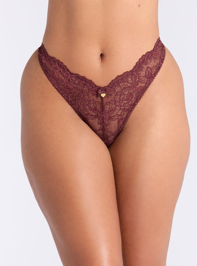 boux avenue Billie thong - Maroon
