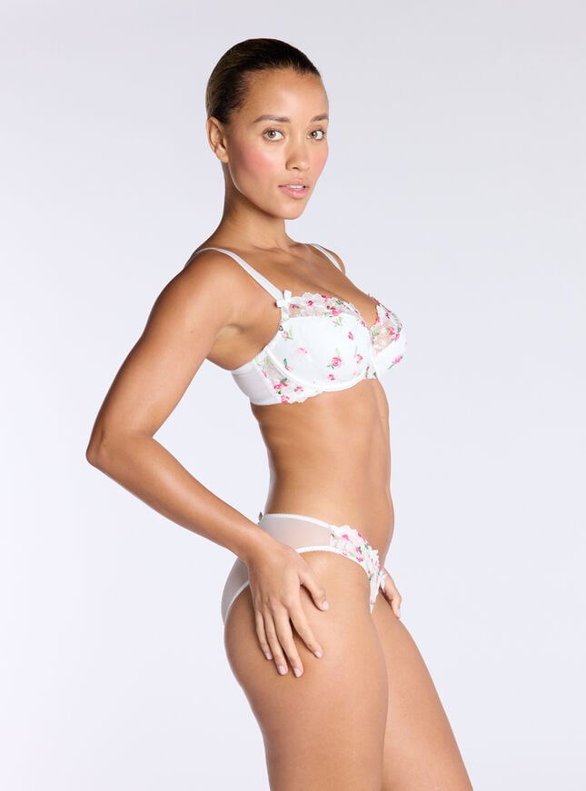 Boux Avenue Blossom Embroidered Briefs - White Mix