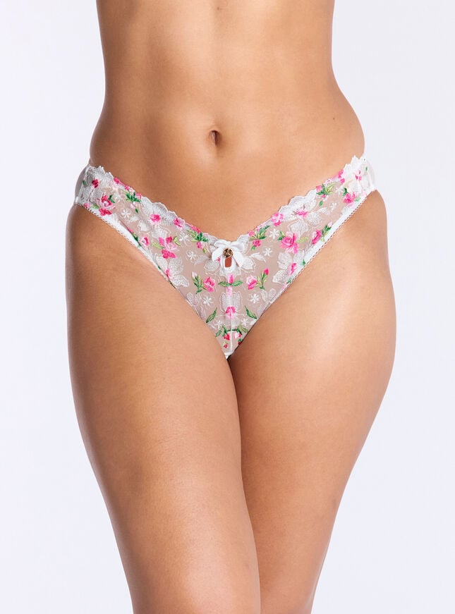 boux avenue Blossom embroidered briefs - White Mix