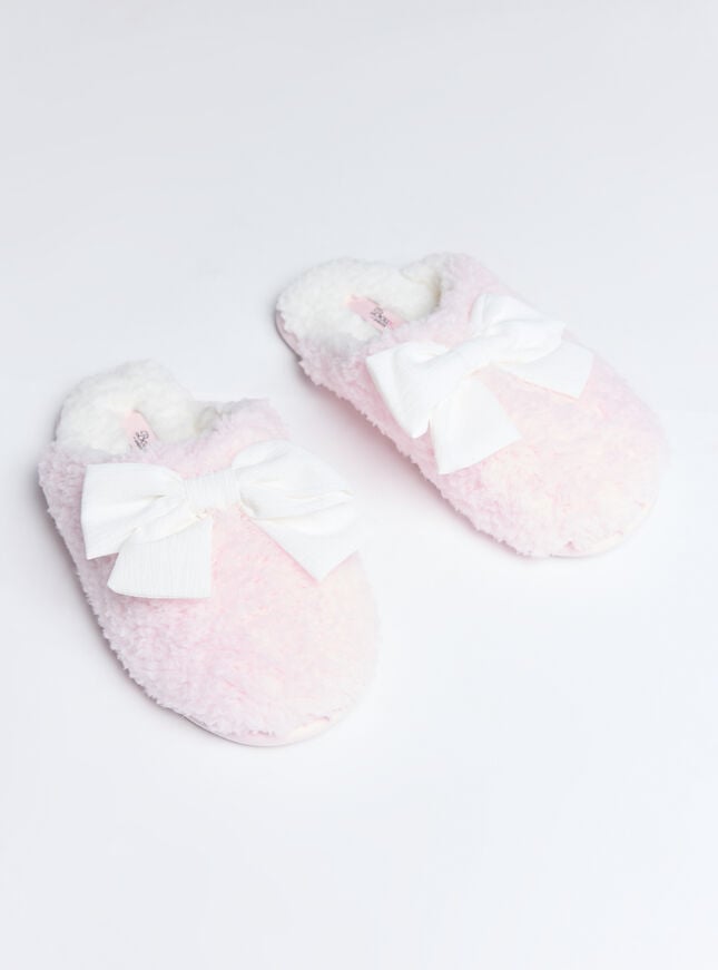 Boux Avenue Bow Mule Slippers - Pink Mix