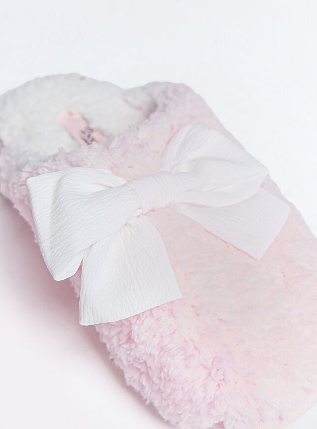 Boux Avenue Bow Mule Slippers - Pink Mix