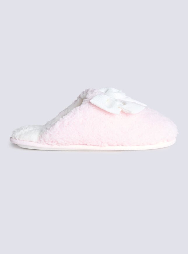 Boux Avenue Bow Mule Slippers - Pink Mix