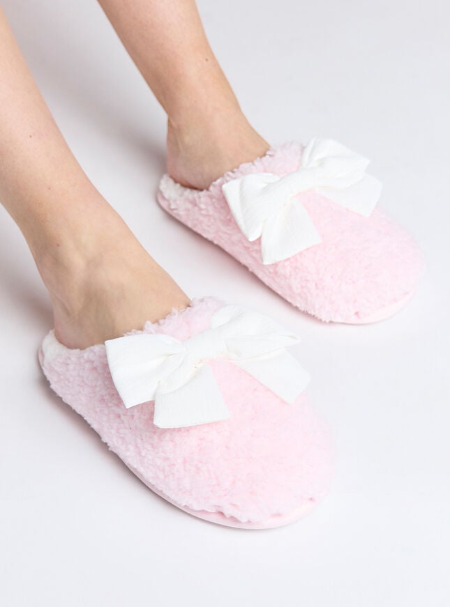 boux avenue Bow mule slippers - Pink Mix