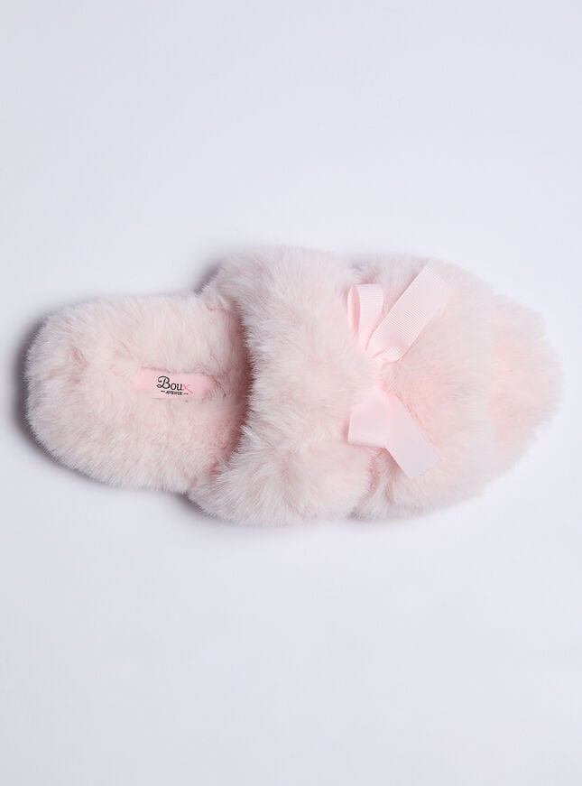 Boux Avenue Bow Slider Slippers - Powder Pink