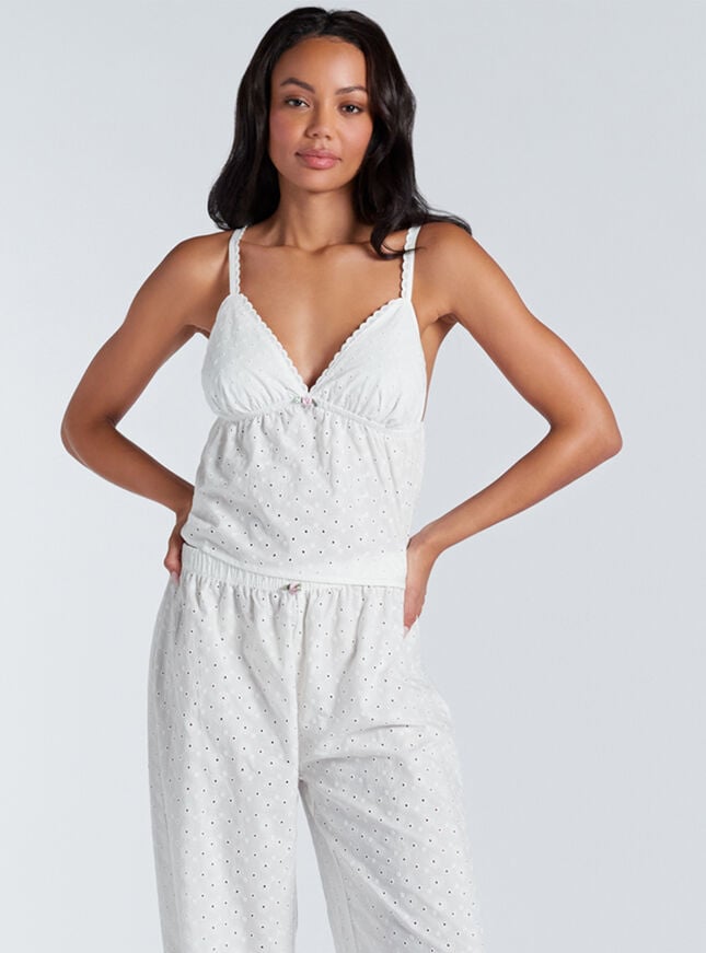 boux avenue Broderie cotton pyjama set - White