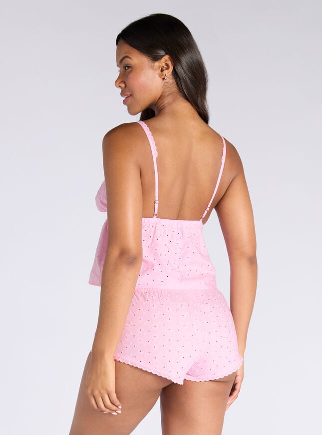 Boux Avenue Broderie Cotton Short Pyjama Set - Pink