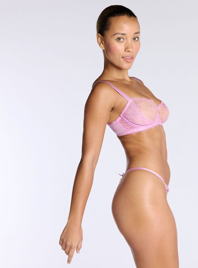 Boux Avenue Bryony Embroidered Thong - Pink