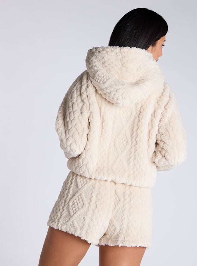 Boux Avenue Cable Borg Short Lounge Set - Oatmeal