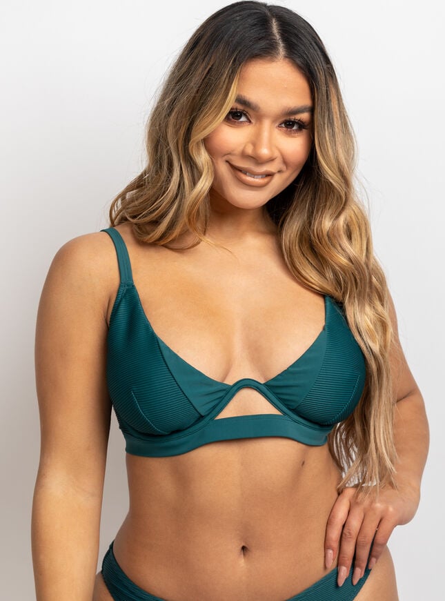 Boux Avenue Cali Mono Wire Bikini Top - Teal