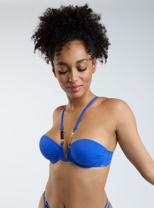 Boux Avenue Cancun Disk Bikini Top - Cobalt Blue