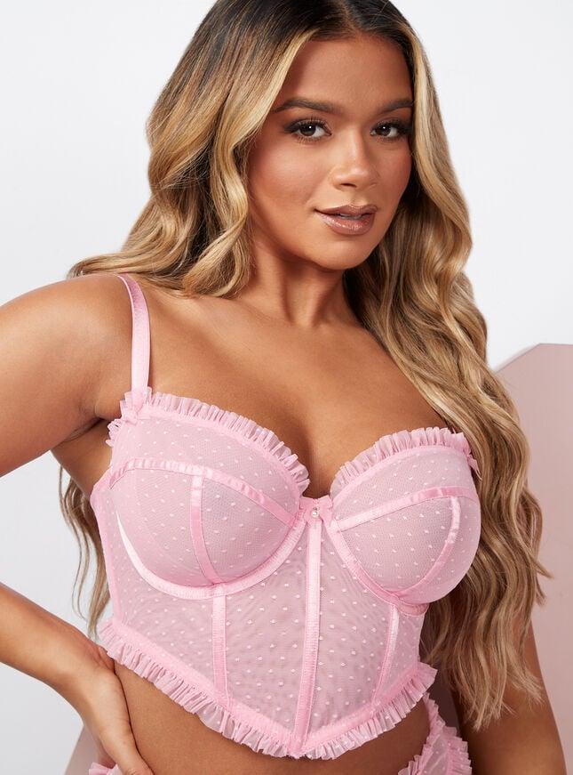 Boux Avenue Carlotta Longline Bra - Candy Pink