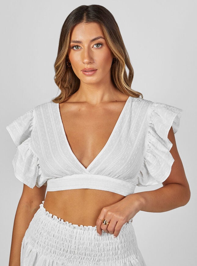boux avenue Cecile broderie top - Ivory