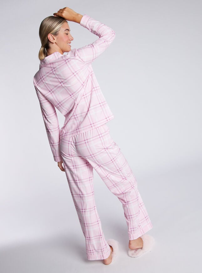Boux Avenue Check Fleece Pyjamas In A Bag - Pink Mix